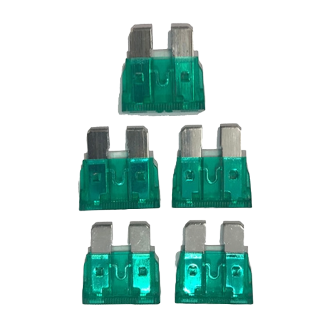 5-Piece 30 AMP Blade Fuse Set – Standard Automotive Fuses