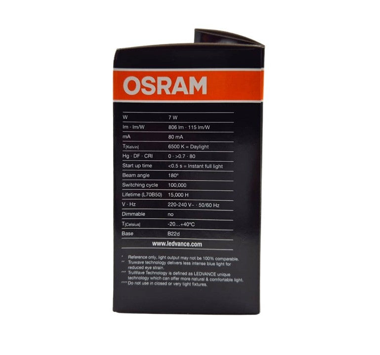 Osram 7w A60 LED Light Bulb 6500K