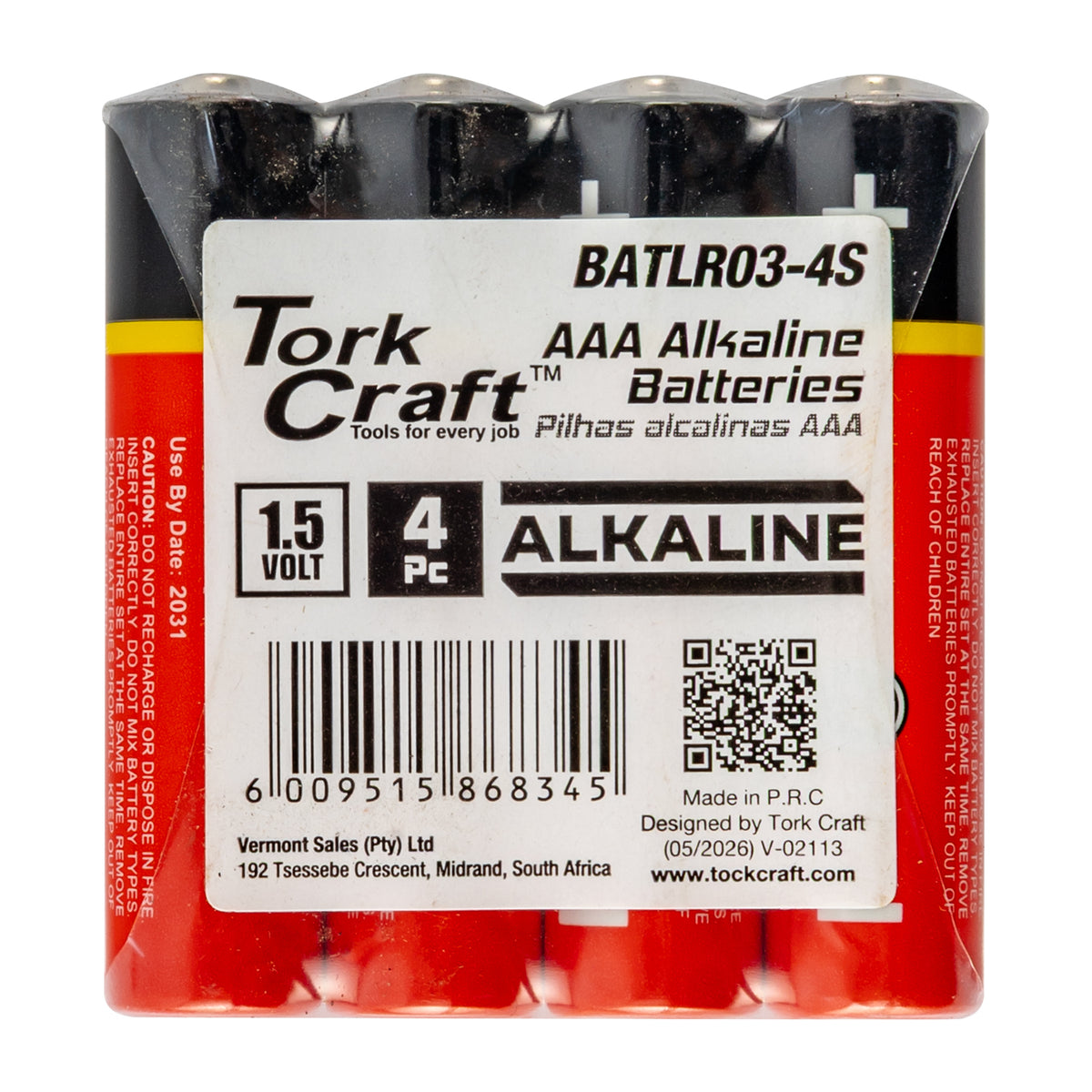Battery Aaa 1.5v X4 Pack Lr03 4s Shrink Wrap Alkaline (moq 30)