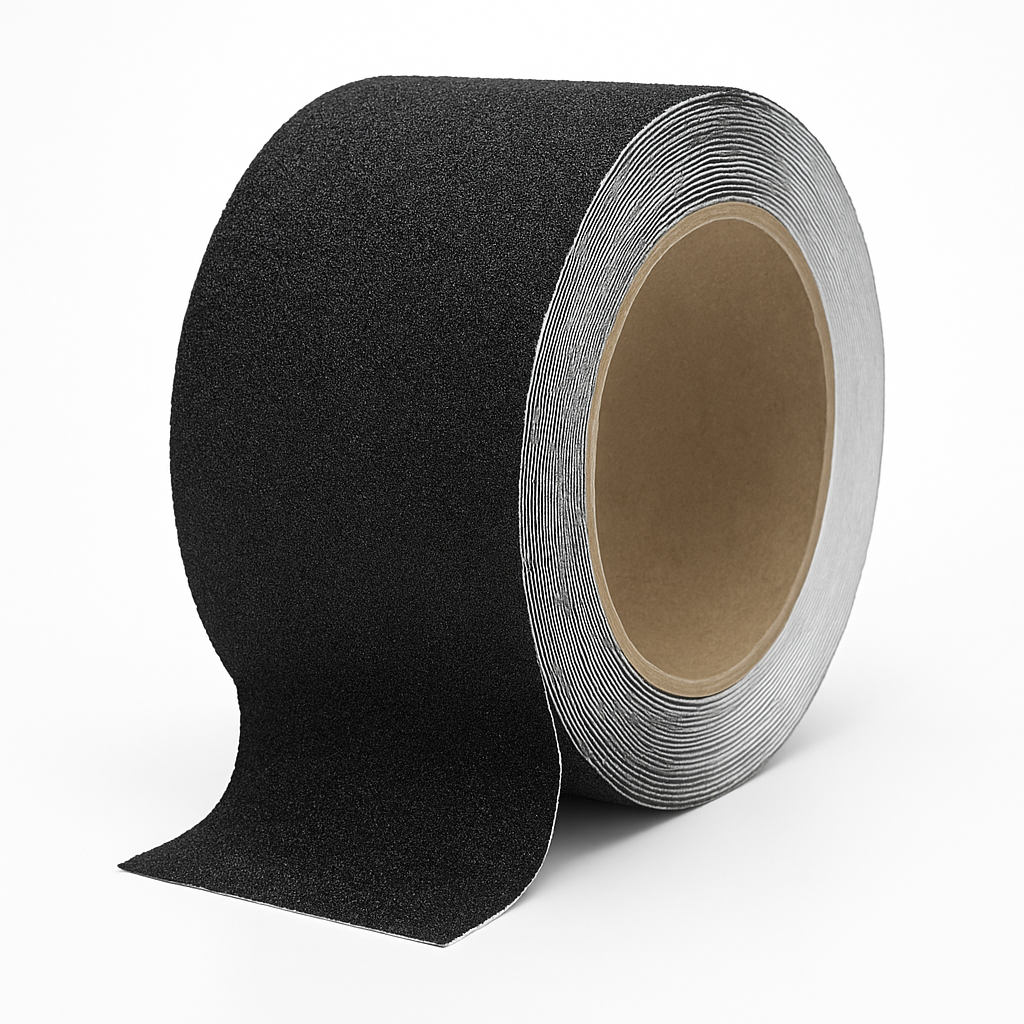 Black 50mm x 10M 60-Grit Anti-Slip Safety Grip Tape – Indoor/Outdoor Use