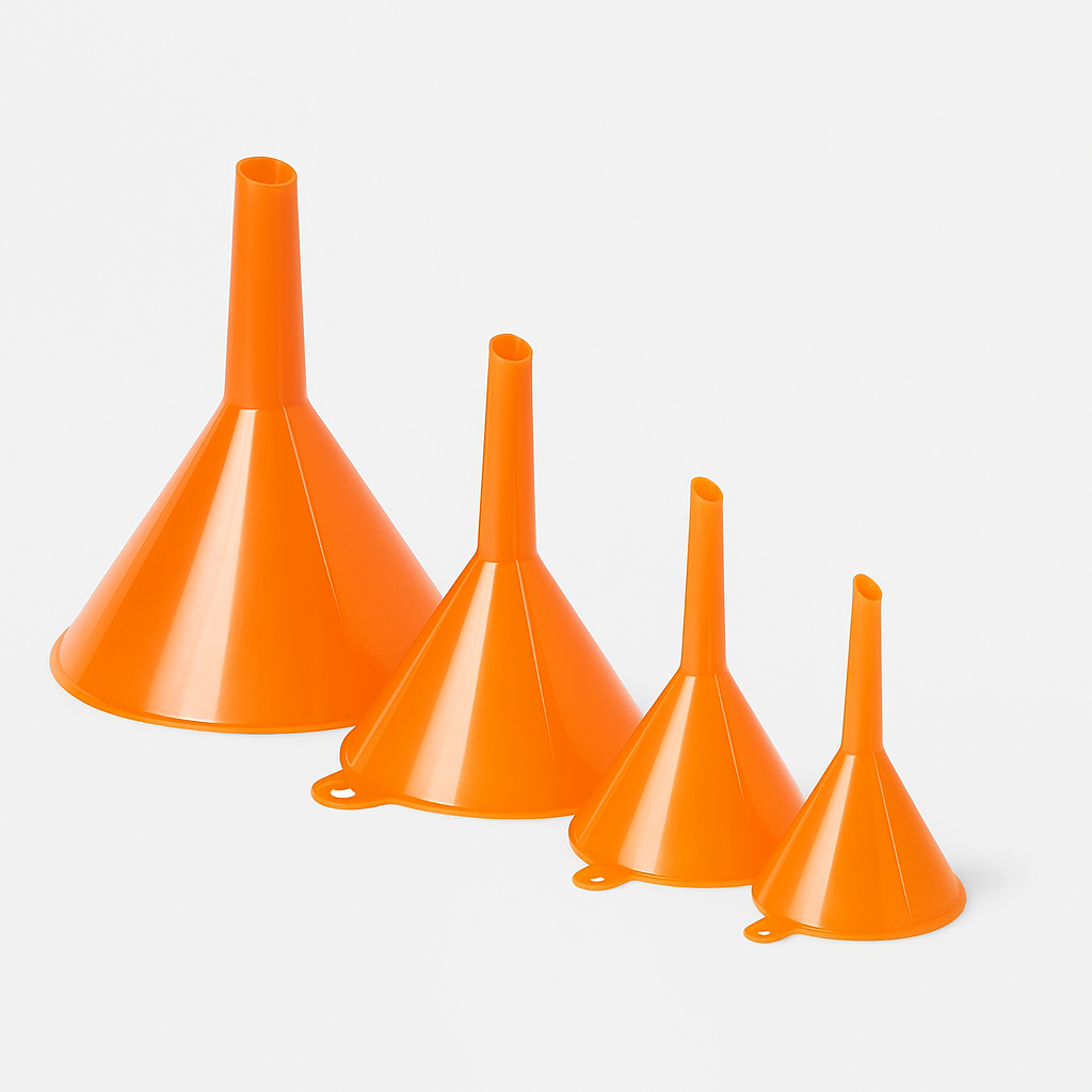4-Piece Multi-Purpose Plastic Funnel Set | Durable & Versatile