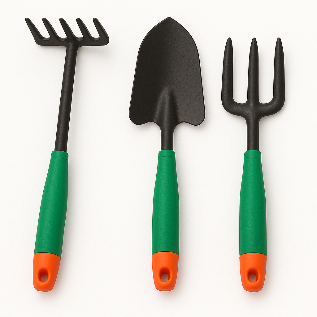 3-Piece Garden Tool Set with Ergonomic Plastic Handles