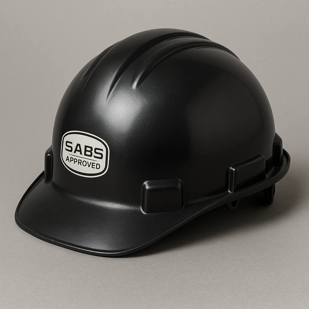 SABS-Approved Black Hard Hat | High Impact Safety Helmet