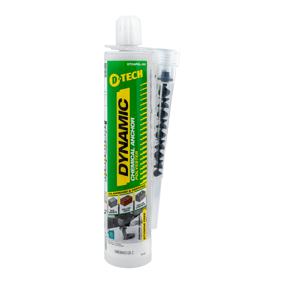 Chemical Anchor Polyester 300ml Styrene Free Dynamic 700406