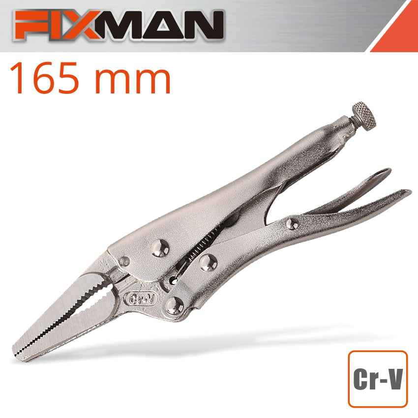 FIXMAN LONG NOSE LOCK GRIP PLIERS 6'/165MM
