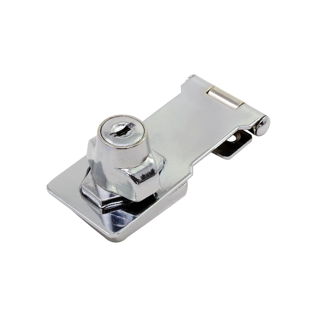 63mm Chrome-Plated Hasp Fridge Lock | Secure Locking Solution with Keys