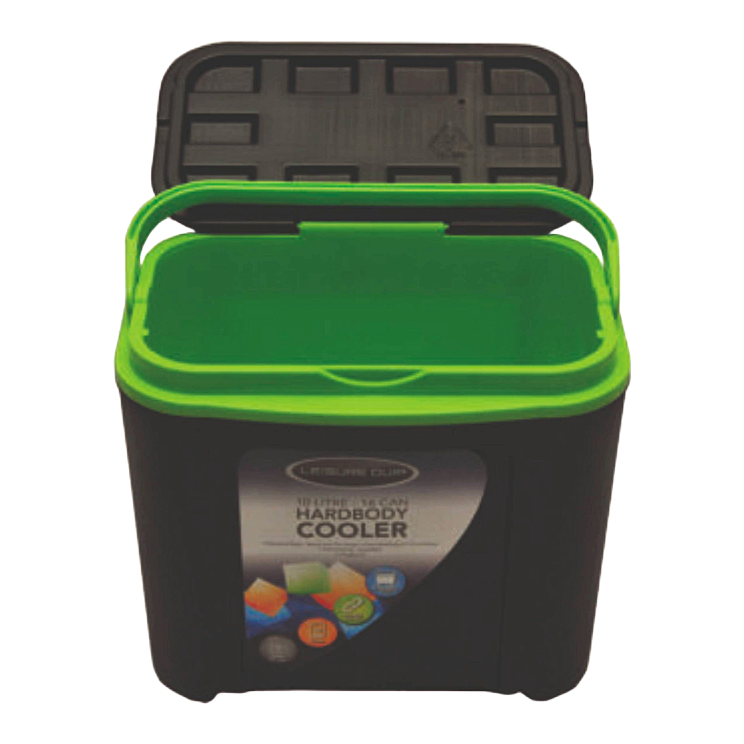 Leisure Quip 10L Hardbody Cooler Box - Black & Green | Portable & Durable