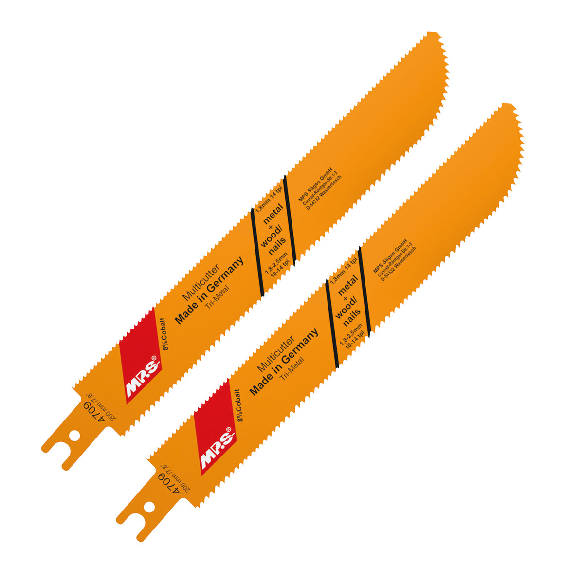 Sabre Saw Metal&wood 180mm Multicutter U-shank 14tpi 2/pk