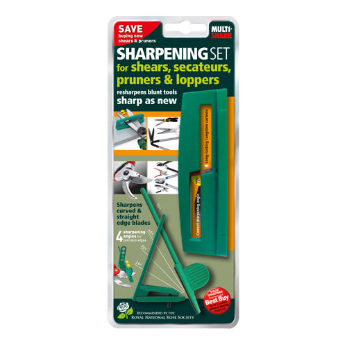 Multi-Sharp Garden Tool Sharpening Kit 2pc for Shears, Scissors, Secateurs, Pruners & Loppers