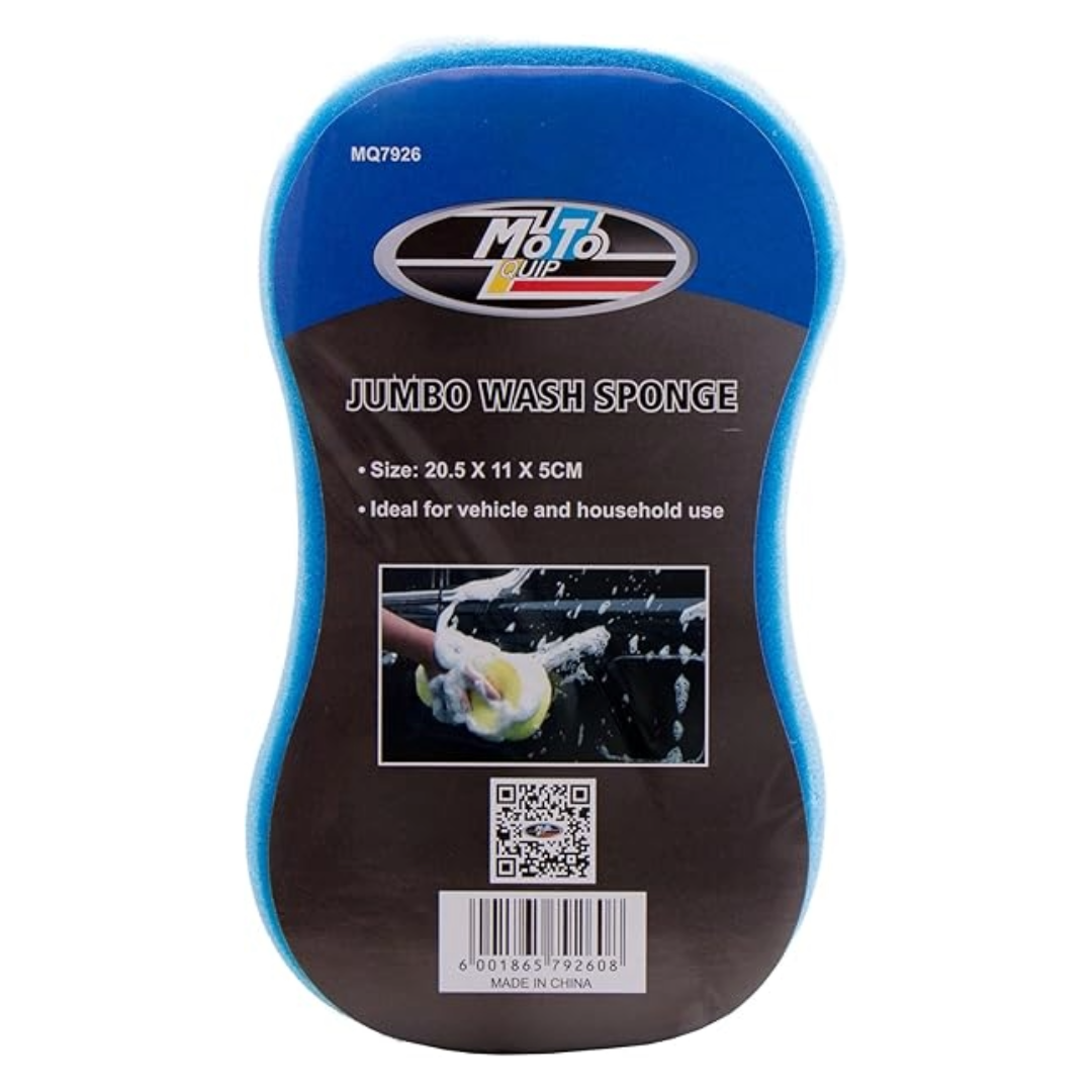 Moto Quip Jumbo Wash Sponge – Super Absorbent for Cars & Household Cleaning