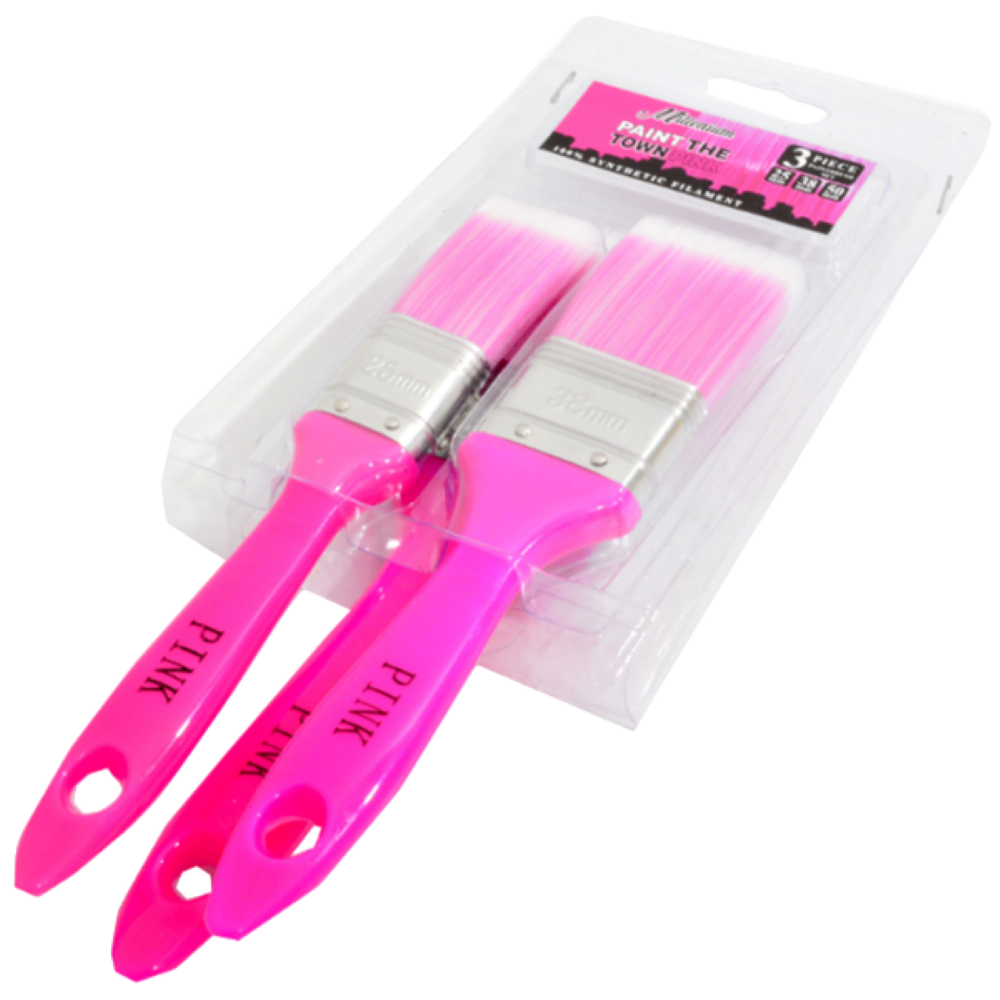 Academy 3 Piece Pink Brush Set