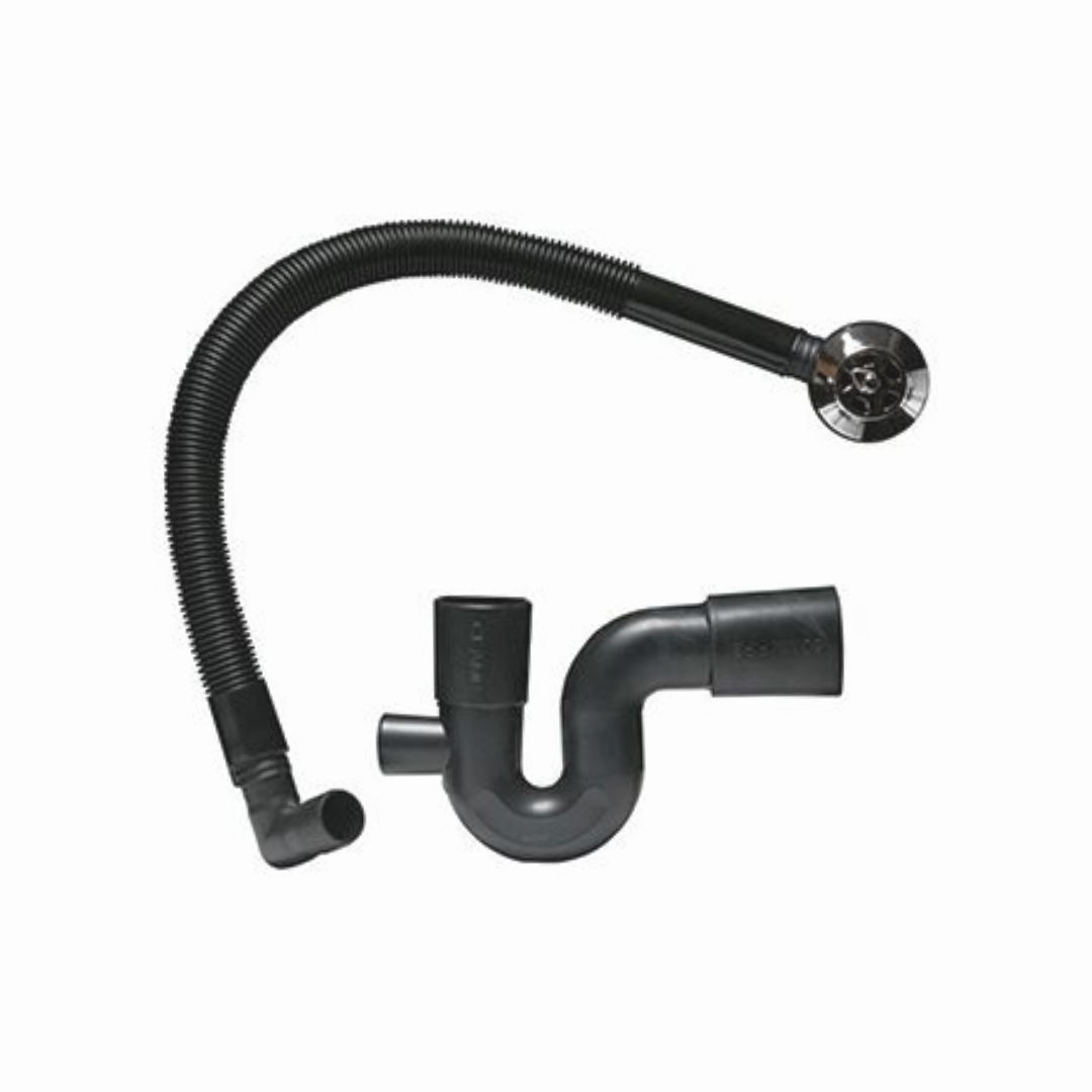 Gio Plumbing Rubber Bath Trap with Overflow | Flexible Waste Kit