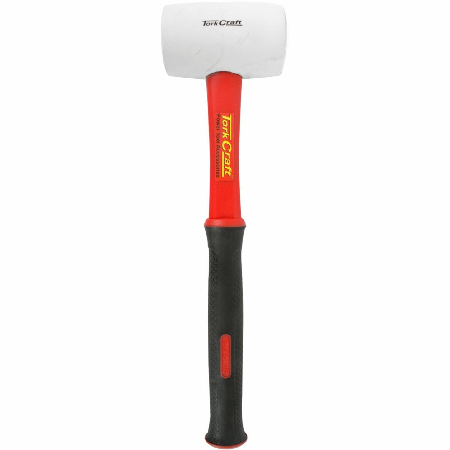 HAMMER RUBBER MALLET 450G (16OZ) FIBREGLASS HANDLE WHITE NON-MARKING