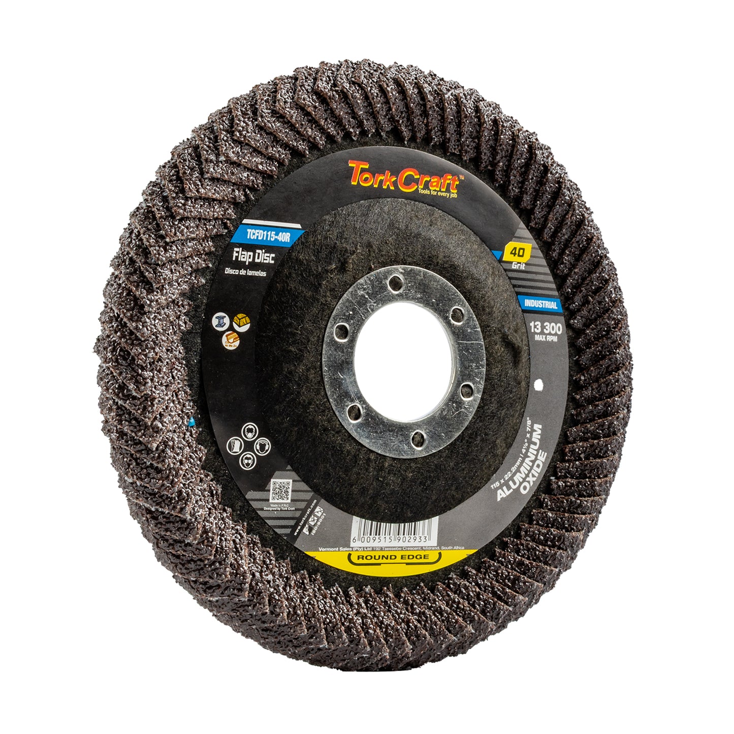 FLAP DISC ROUND EDGE A/O 115MM 40 GRIT FLAT