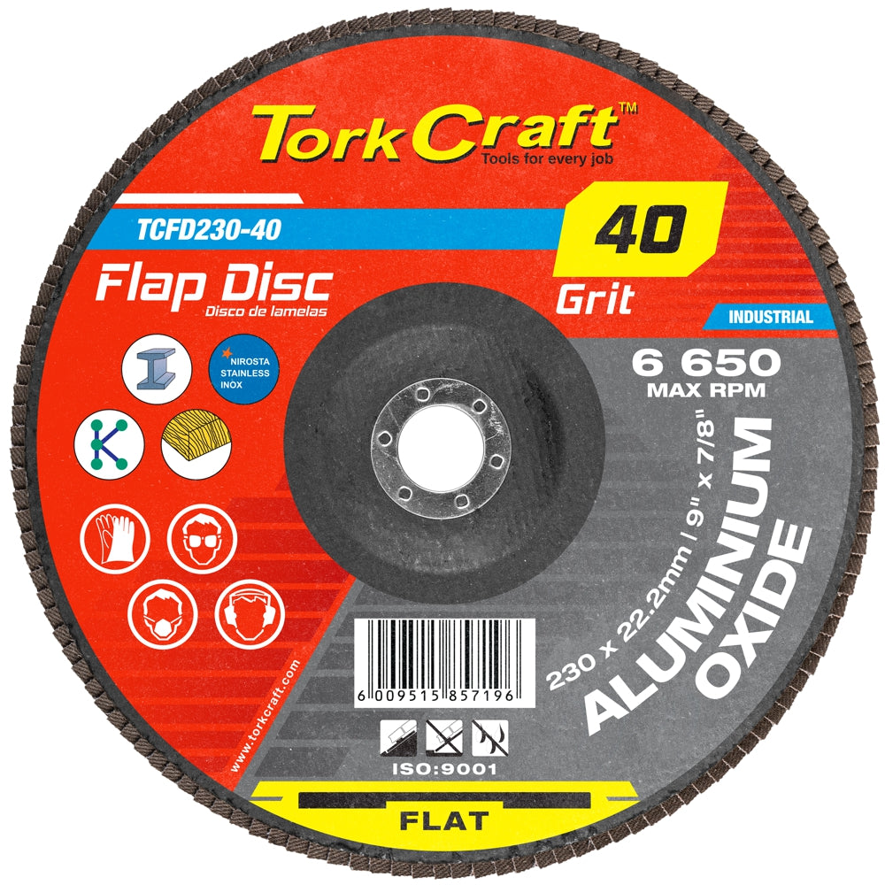 FLAP SANDING DISC 230MM 40GRIT A/O