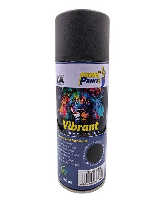 Black Mamba 400ml Spray Paint - Matt Black