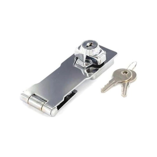 100mm Chrome-Plated Hasp Fridge Lock – DISA | Secure Appliance Lock with Keys