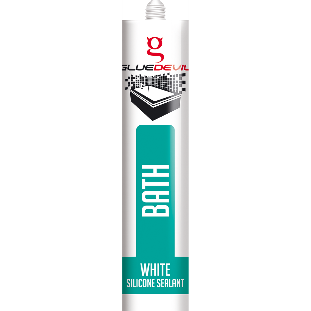 Gluedevil 280ml Bath Silicone Waterproof Sealant White