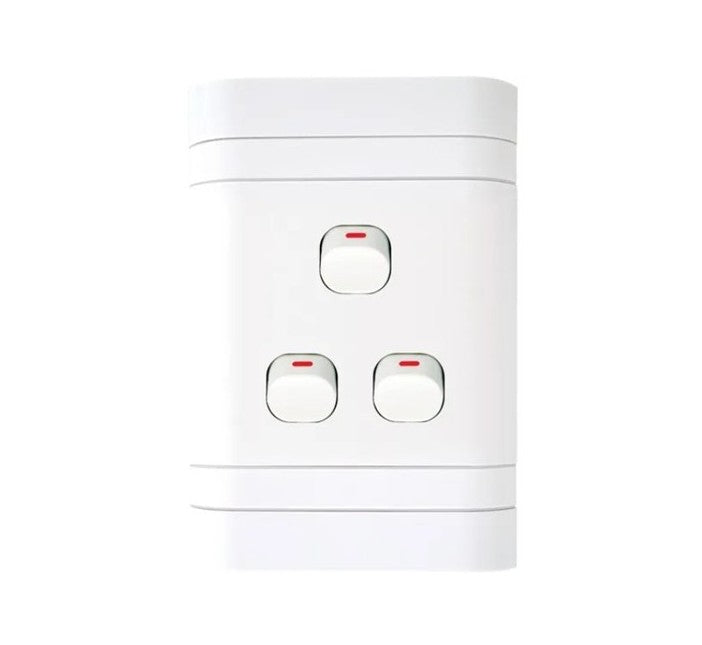 Lesco 4X2 Three Lever 1 Way PVC Switch