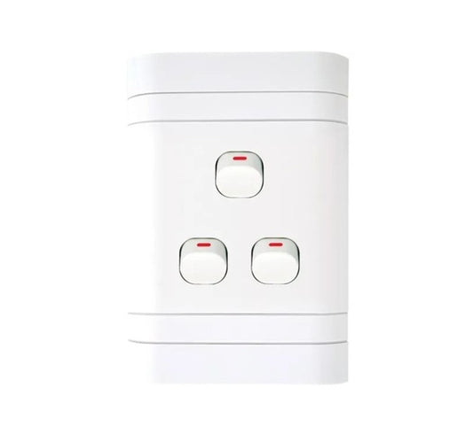 Lesco 4X2 Three Lever 1 Way PVC Switch