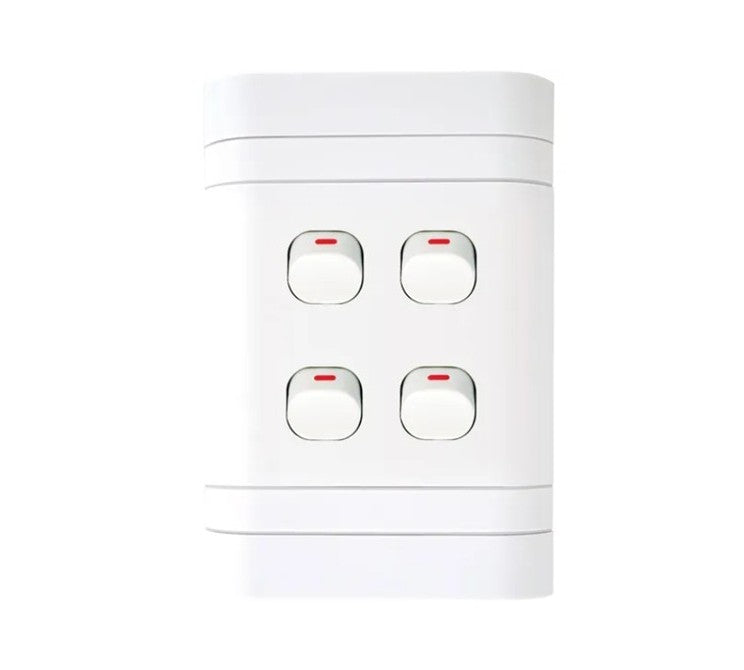 Lesco 4X2 Four Lever 1 Way PVC Switch