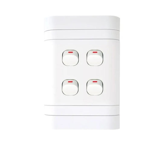 Lesco 4X2 Four Lever 1 Way PVC Switch