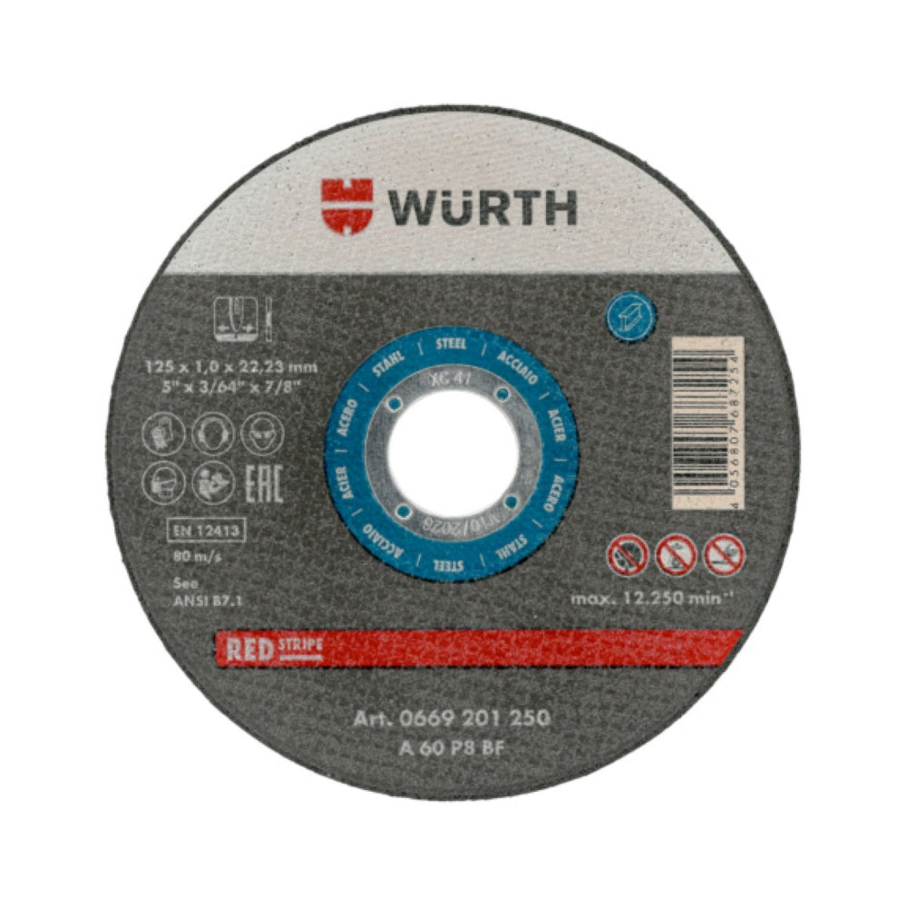 Wurth Steel Cutting Disc Redstripe - 115mm x 1.0mm