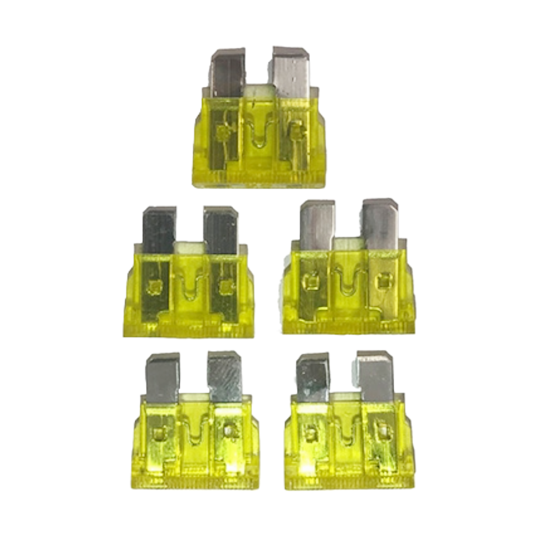 5-Piece 20 AMP Blade Fuse Set – Standard Automotive Fuses