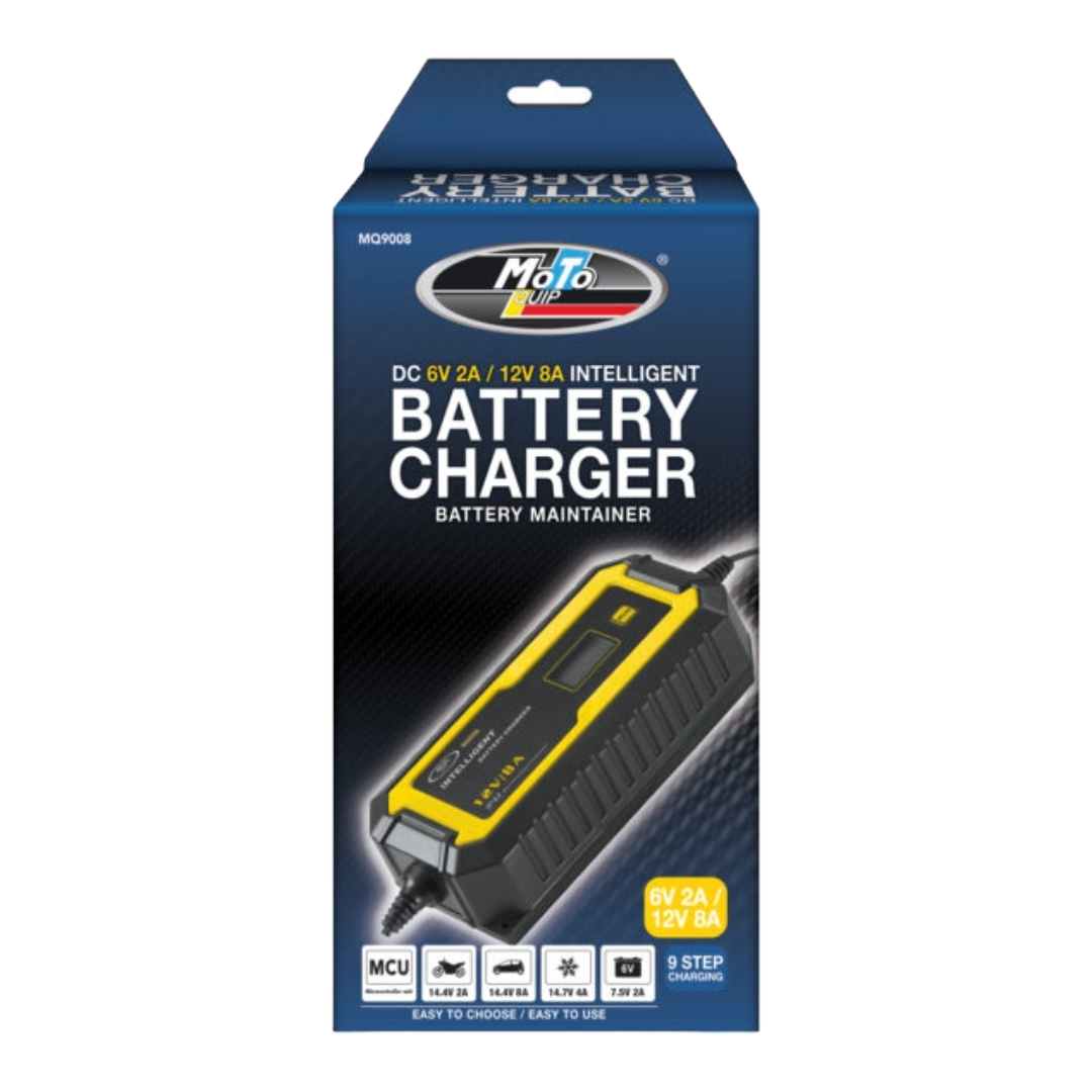 Moto Quip 8 AMP Intelligent Battery Charger – 6V/12V Maintainer | MQ9008