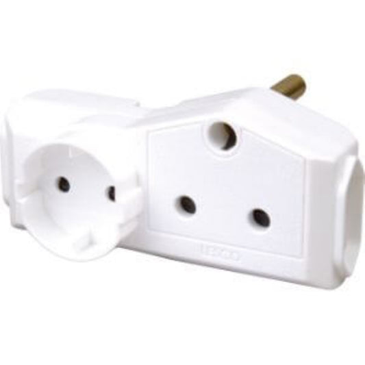 Lesco 1XSCHUKO1X16A2X5A DIN ADAPTOR