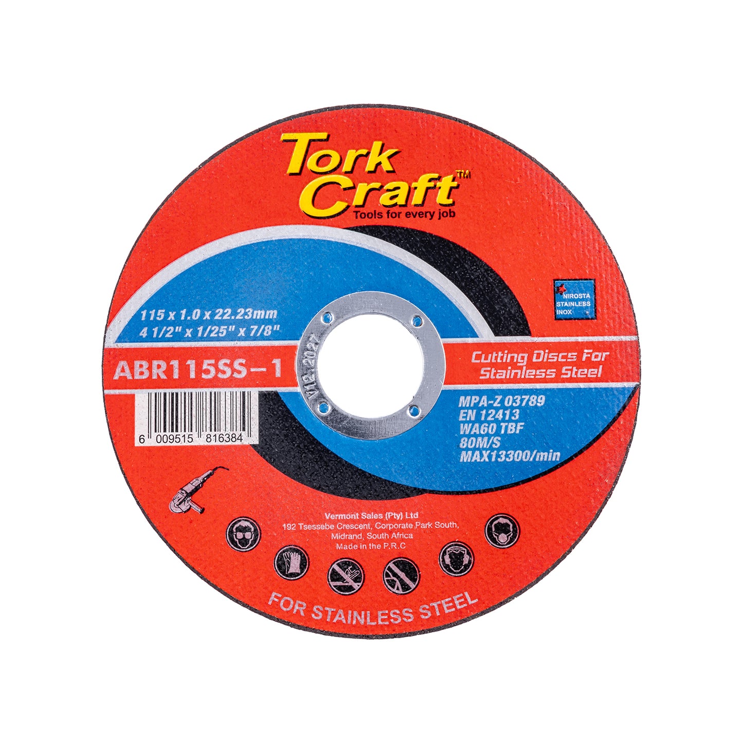 CUTTING DISC METAL & SS 115 x 1.6 x 22.2 MM