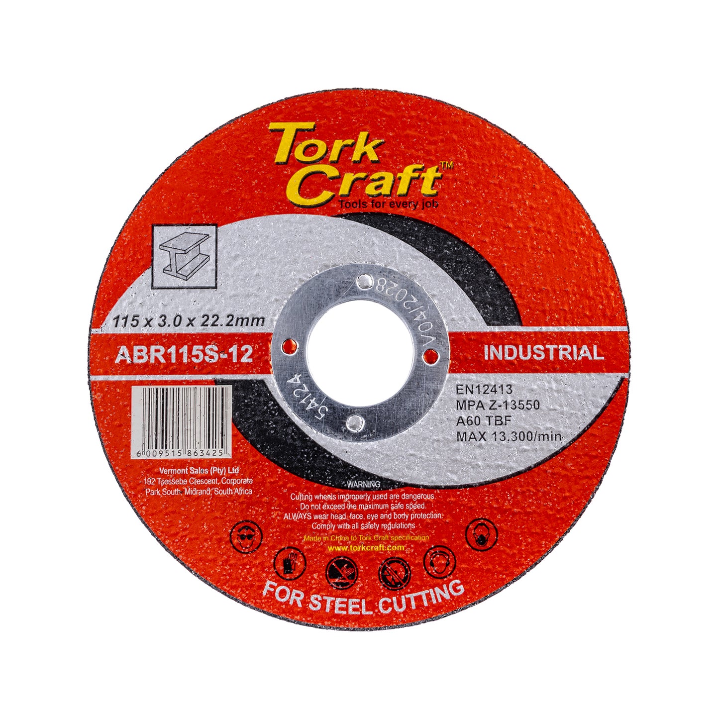 CUTTING DISC INDUSTRIAL METAL 115 x 3.0 x 22.2 MM