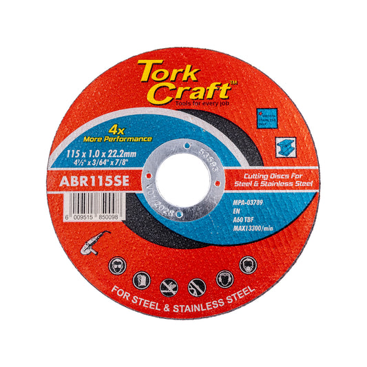CUTTING DISC STEEL & SS 115 x 1.0 x 22.2 MM 4X MORE PERFORMANCE