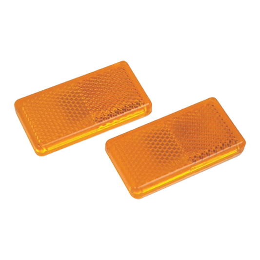 Amber Oblong Self-Adhesive Reflectors (Pair) – High Visibility Safety Markers