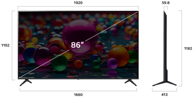 LG 86 inch LG UHD AI UA854K AI Magic Remote Ready HDR10 Smart TV
