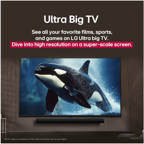 LG 86 inch LG UHD AI UA854K AI Magic Remote Ready HDR10 Smart TV