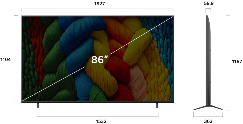 LG 86 Inch NanoCell AI 4K webOS25 Smart TV