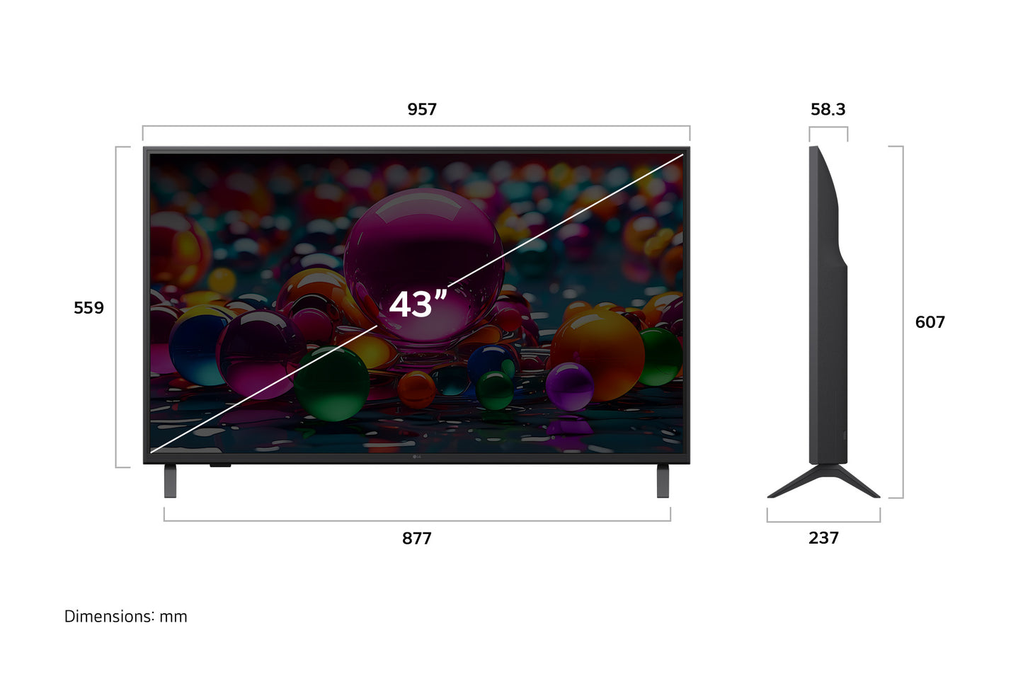 LG 43 inch UHD AI HDR10 webOS25 Smart TV