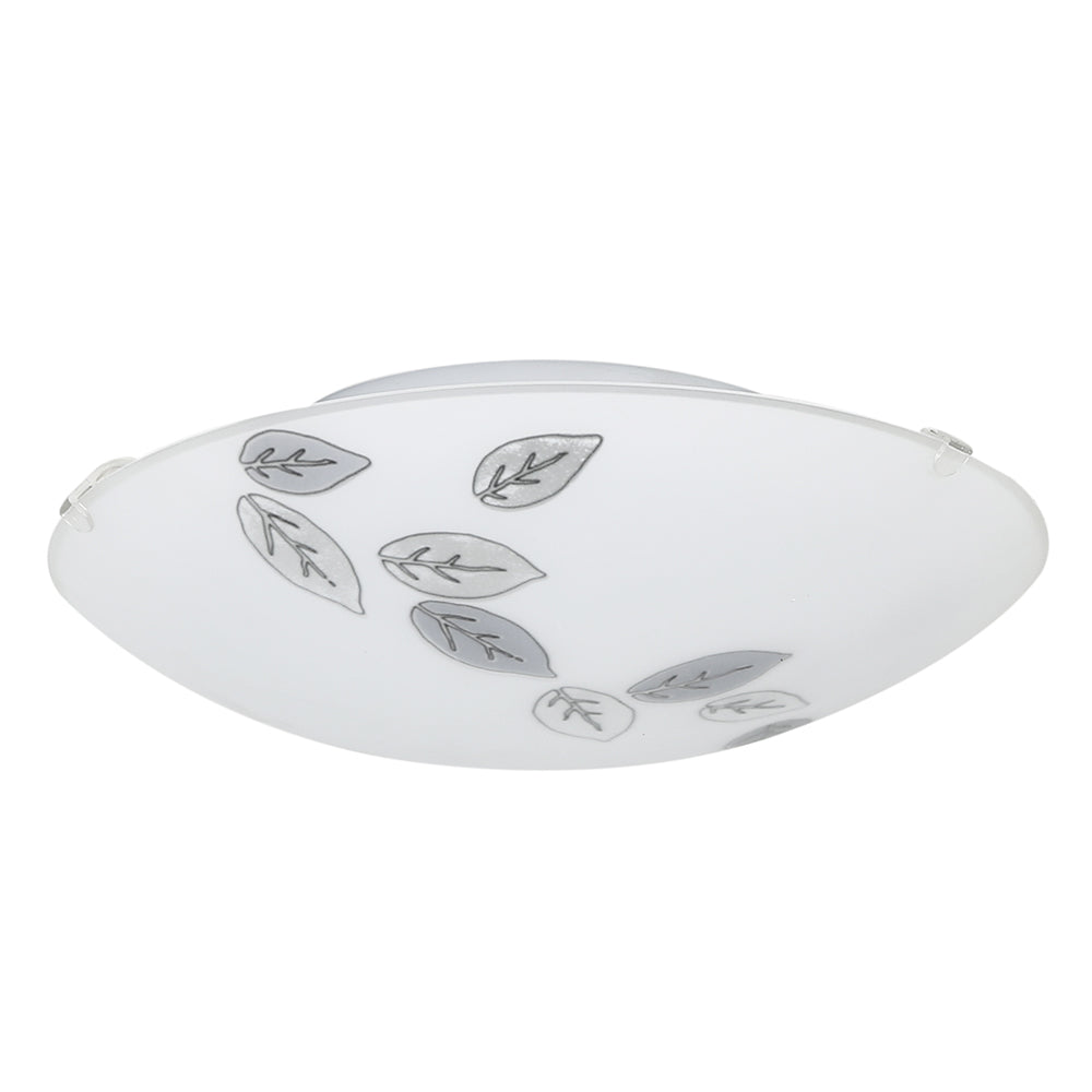 Eurolux Mars ceiling light leaves frost glass