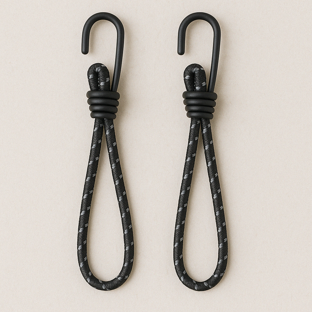 8x120mm Heavy-Duty Bungee Cords (2-Pack) by DISA – Elastic Tie-Downs