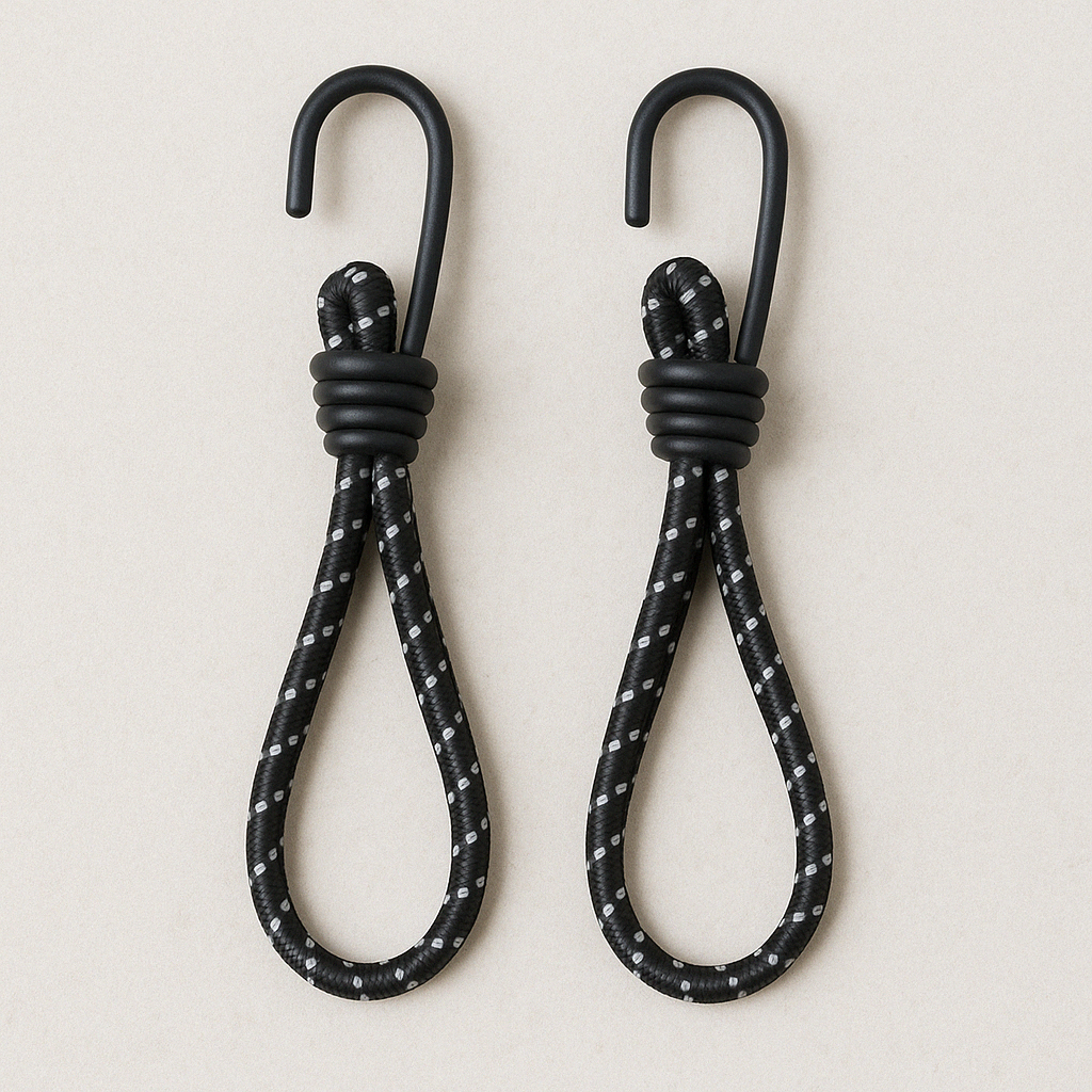 8x60mm Bungee Cords (2-Pack) by DISA | Short Elastic Tie-Downs