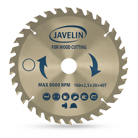 Javelin 160mm TCT Circular Saw Blade | 40TPI for Precision Wood Cutting