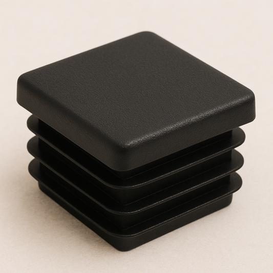19mm Black Ribbed Square Insert Cap