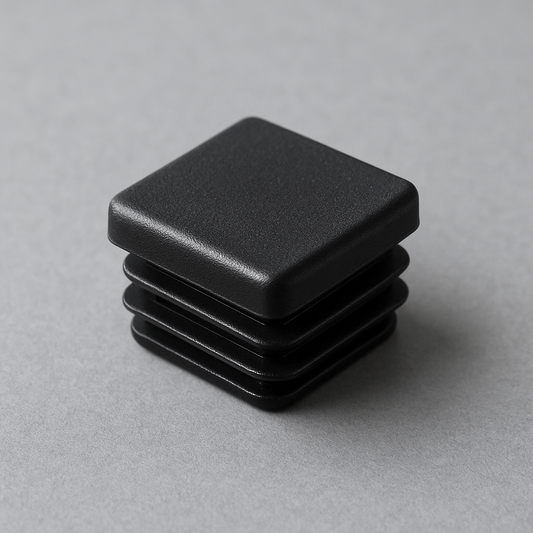 22mm Black Ribbed Square Insert Cap