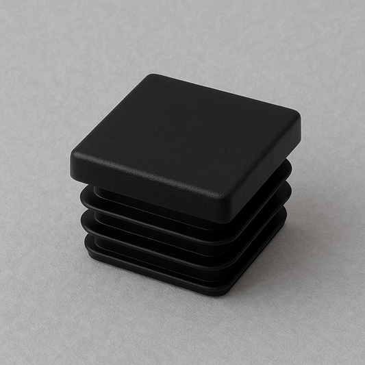 25mm Black Ribbed Square Insert Cap