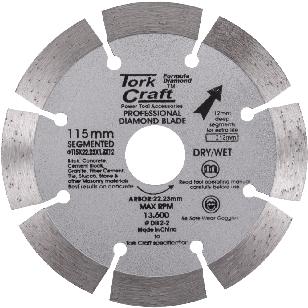 Diamond Blade Segmented 115mm With 12mm Segments