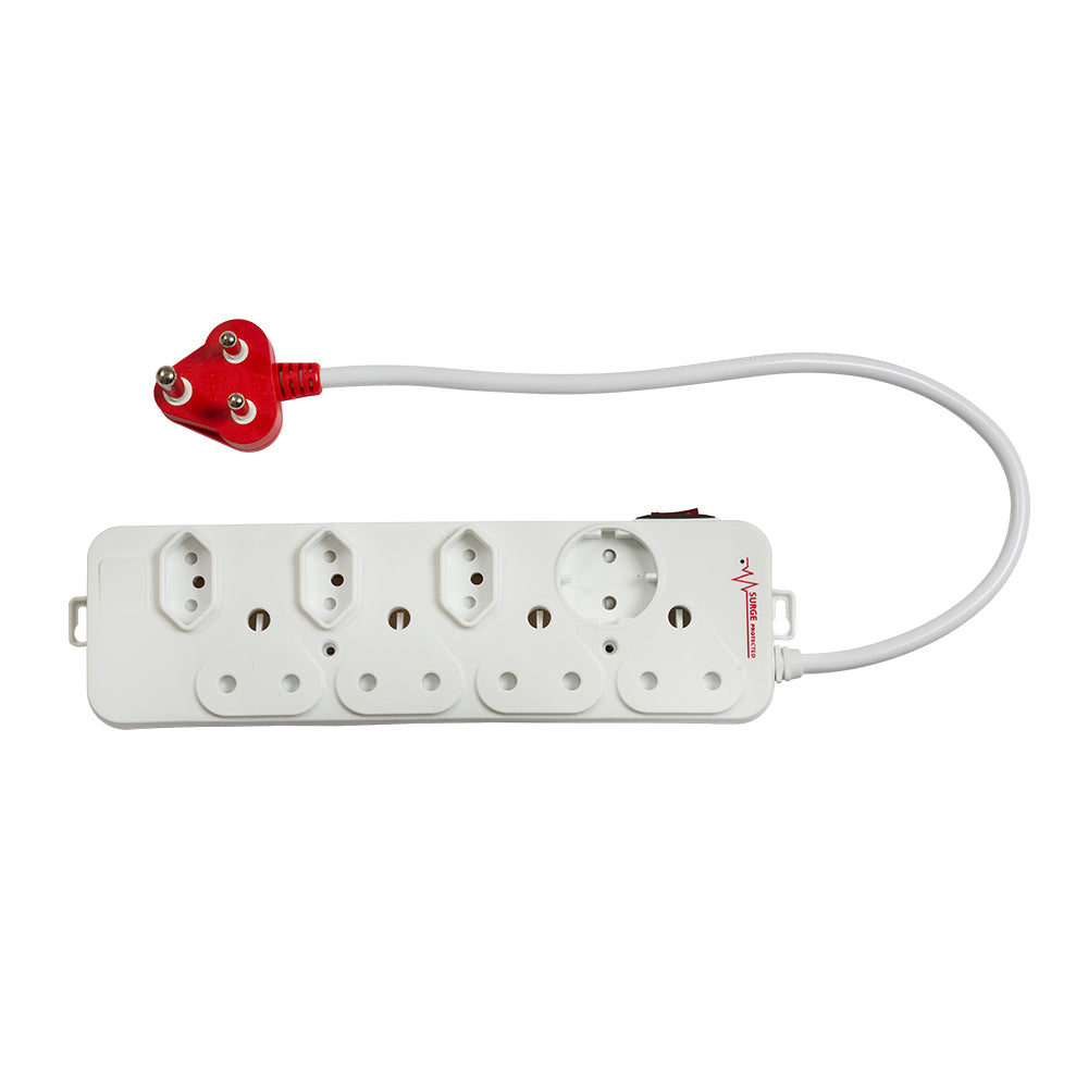 Eurolux 8way Surge Protected Multi-plug 4 x 16A, 3 x 5A, 1 x schuko