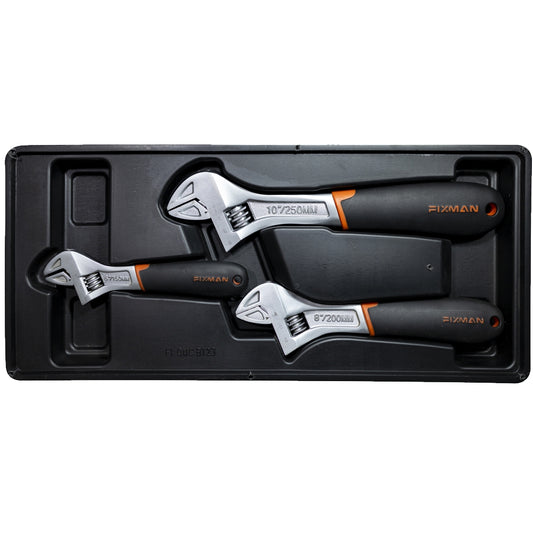 FIXMAN TRAY 3 PIECE ADJUSTABLE WRENCH 6'8'10'