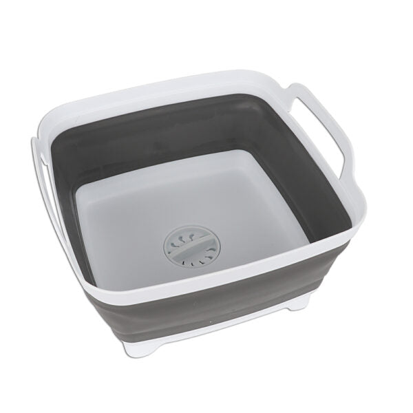 Foldaway 9.6L Wash-Up Basin with Drain Plug – Collapsible & Portable