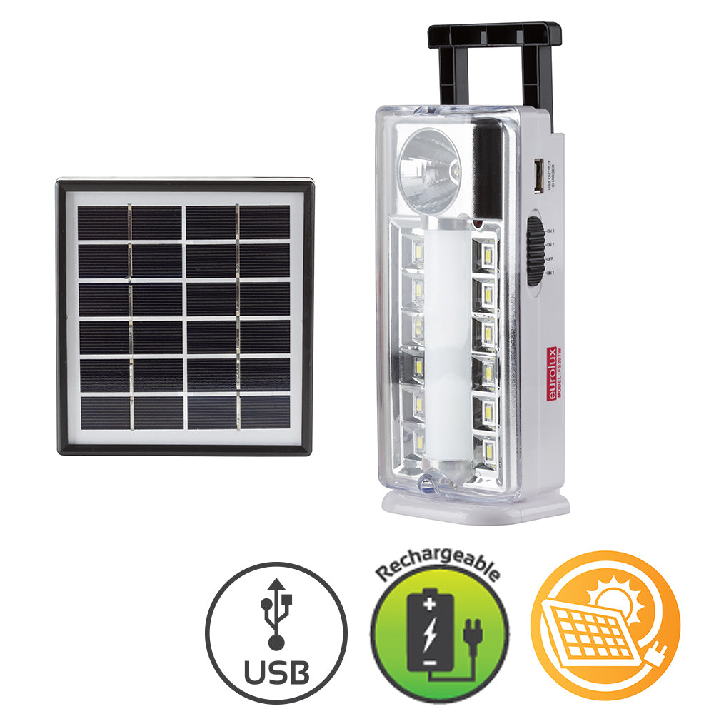 Eurolux Rechargeable LED 5W Light with Solar Panel